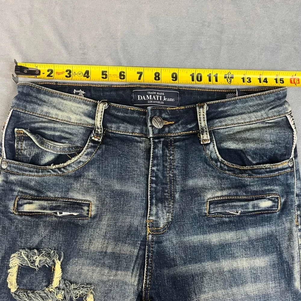 Damati Distressed Jeans‎ Moto Style Biker Men's Size 30x32